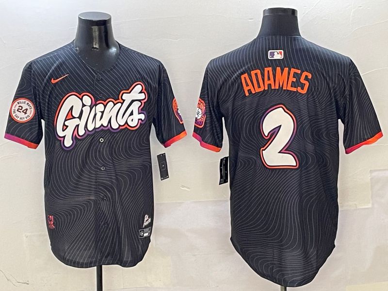 Men San Francisco Giants #2 Adames Black Second generation Joint Name Nike 2025 MLB Jersey style 6->san francisco giants->MLB Jersey